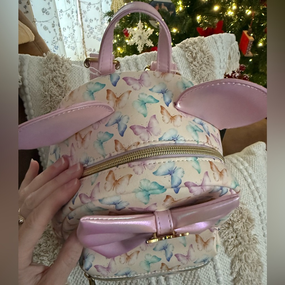 Disney Loungefly Minnie Mouse Ears Butterfly Mini Backpack - Picture 2 of 4